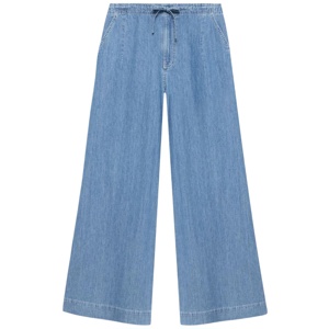 Mint Velvet Mid Indigo Tie Waist Wide Jeans